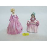 A Royal Doulton figure, Bo-Peep HN1811 together with a Royal Worcester figure, Grandmother's Dress