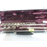 A French 'Buffet' flute. Cased