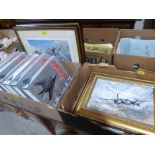 A collection of military aircraft pictures and seven folders of World Aircraft Information Files,