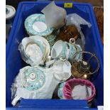 A box of Tuscan teaware and sundries