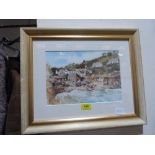 A fine art print after David Birtwhistle, Cadwith Cove, Cornwall. Signed