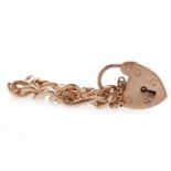 NINE CARAT ROSE GOLD BRACELET formed by elongated oval links,