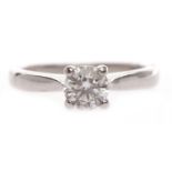 DIAMOND SOLITAIRE RING the round brilliant cut stone of approximately 0.