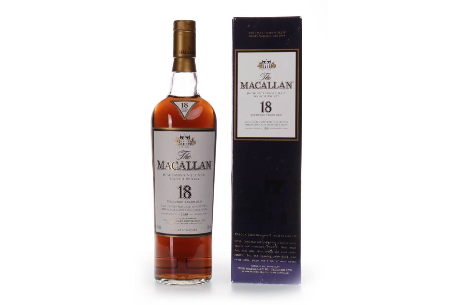 MACALLAN 1989 18 YEARS OLD Active. Craigellachie, Moray.