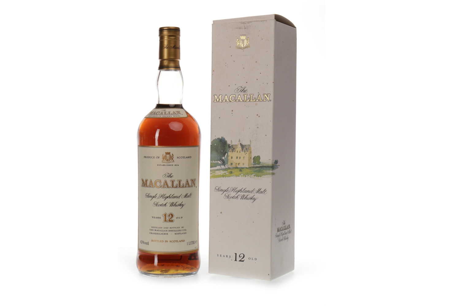 MACALLAN 12 YEARS OLD - ONE LITRE Active. Craigellachie, Moray. Matured in sherry wood.