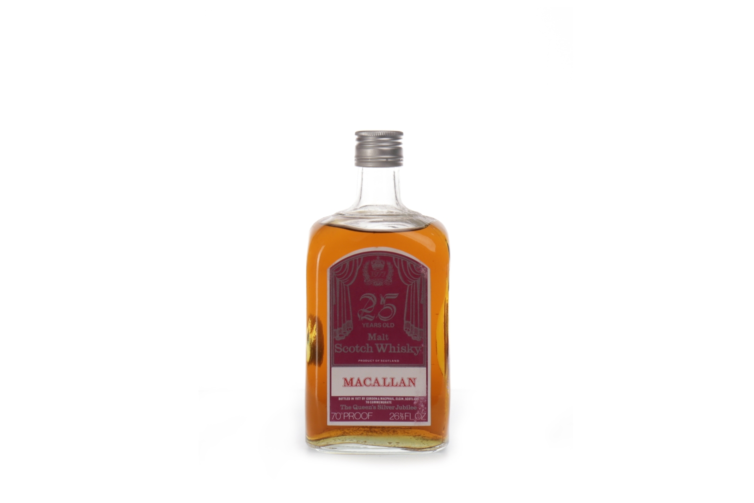 MACALLAN 25 YEARS OLD QUEENS SILVER JUBILEE Active. Craigellachie, Moray.