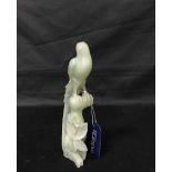 CHINESE JADEITE CARVING OF BIRD ON TREE