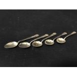LOT OF SILVER PLATED TEASPOONS along with mustard spoons, etc,
