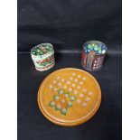 LOT OF MARBLES and Chinese checkers board