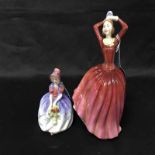 ROYAL DOULTON FIGURE OF MONICA along with another Royal Doulton figure,