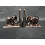 TWO ELEPHANT BOOKENDS