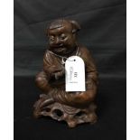 CHINESE CARVED HARDWOOD FIGURE