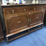 MAHOGANY SIDEBOARD ON BASE