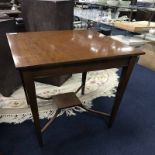 TWO MAHOGANY INLAID SIDE TABLES