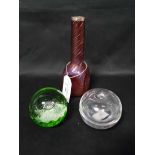 EARLY 20TH CENTURY SILVER COLLARED BOHEMIAN GLASS VASE Birmingham 1902;