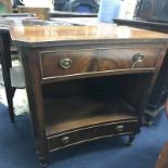 TWO MAHOGANY BEDSIDE CABINETS