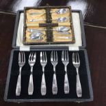 THREE CASED SETS OF CUTLERY