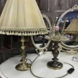 LOT OF LAMPS comprising one floor lamp and three table lamps