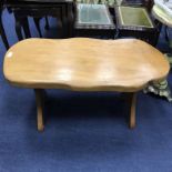 MODERN COFFEE TABLE AND TWO STOOLS