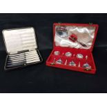 LOT OF CASED AND LOOSE SILVER PLATED CUTLERY