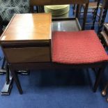 RETRO TELEPHONE TABLE AND AN OAK TEA TROLLEY