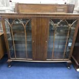 MAHOGANY BOW FRONT DISPLAY CABINET