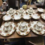 ROYAL ALBERT OLD COUNTRY ROSES TEA AND DINNER SET comprising 6 cups and saucers, 6 side plates,