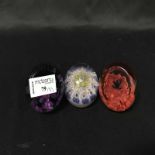 GLASS PAPERWEIGHTS including millefiori and Caithness examples (9)