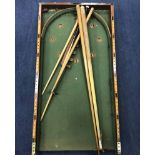 EARLY 20TH CENTURY MAHOGANY CASED BAGATELLE BOARD