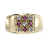 EIGHTEEN CARAT GOLD RUBY AND DIAMOND RIN