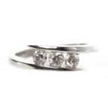 NINE CARAT WHITE GOLD DIAMOND THREE STON