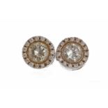 PAIR OF DIAMOND STUD EARRINGS