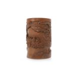 20TH CENTURY CHINESE BAMBOO BRUSH POT