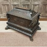 VICTORIAN CARVED OAK CELLARET