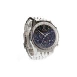 GENTLEMAN'S BREITLING MONTBRILLIANT AUTOMATIC STAINLESS STEEL WRIST WATCH the round black dial with