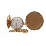 NINE CARAT GOLD FULL HUNTER KEYLESS WIND POCKET WATCH signed 15 jewel movement,