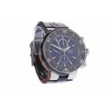 GENTLEMAN'S ORIS CHRONOGRAPH AUTOMATIC STAINLESS STEEL DIVER'S WRIST WATCH the round black dial