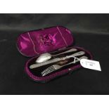 LATE 19TH CENTURY SILVER CHRISTENING SET in fitted case