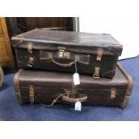 LOT OF THREE LEATHER SUITCASES