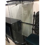 CONTEMPORARY GLASS CORNER CABINET