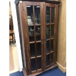 MAHOGANY TWO DOOR DISPLAY CABINET