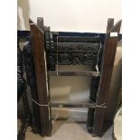 TWO CARVED ORIENTAL FOLD OUT TABLES pieces present for restoration