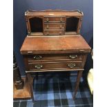 LADY'S WRITING BUREAU with two short drawers and two long drawers below