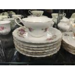 ASSORTED TEA CHINA decorated with flowers and gilt,