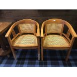 PAIR OF CONTEMPORARY CANE TUB ARMCHAIRS by Habitat