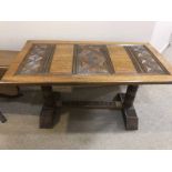 CARVED COFFEE TABLE along with another drop leaf coffee table