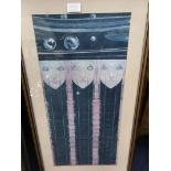 ABSTRACT DRAWING BY JAMES SMITH framed and under glass; along with a photographic print,