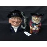 ROYAL DOULTON CHARACTER JUG OF LOBSTER MAN D6617 along with four other character jugs