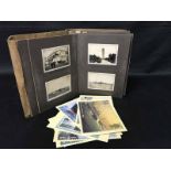 LOT OF POSTCARDS AND PHOTOGRAPH ALBUMS including old photographs and glass slides etc