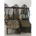 FIVE WINDSOR CHAIRS